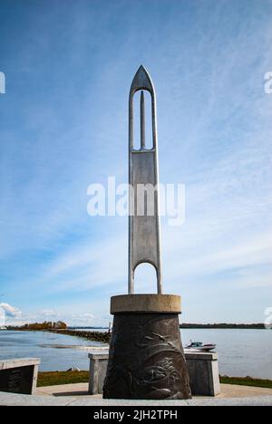 Steveston Fisherman's Memorial a Garry Point, Richmond, British Columbia, Canada Foto Stock