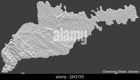 Mappa topografica del rilievo dell'OBLAST DI CHERNIVTSI, UCRAINA Illustrazione Vettoriale