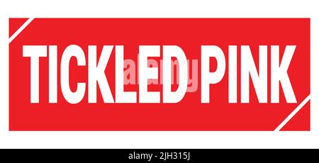 Testo ROSA CON TICKLED scritto sul segno rosso grungy del timbro. Foto Stock