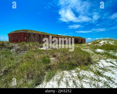 Ship Island, MS - 17 giugno 2022: Fort Massachusetts situato su Ship Island nel Golfo del Messico Foto Stock