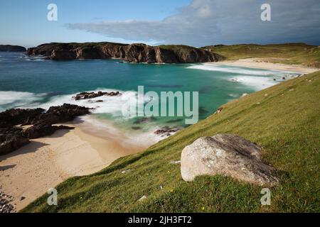 Mangersta Beach (Mangurstadh) sull'isola di Lewis, le Ebridi esterne, Scozia Foto Stock