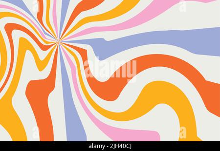 acid wave arcobaleno linea sfondi in stile hippie 1970s 1960s. carnevale carta da parati motivi retro vintage 70s 60s groove. psichedelico poster Illustrazione Vettoriale