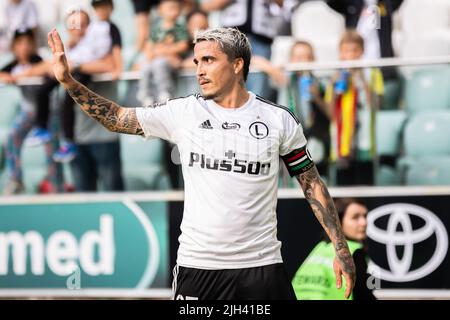 Varsavia, Polonia. 08th luglio 2022. Josue Pesqueira di Legia visto durante l'amichevole partita tra Legia Warszawa e Zorya Luhansk al Marshal Jozef Pilsudski Legia Varsavia Municipal Stadium. Punteggio finale; Legia Warszawa 2:1 Zorya Luhansk. Credit: SOPA Images Limited/Alamy Live News Foto Stock