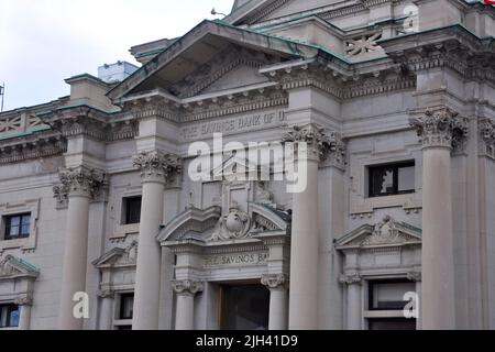 La Savings Bank of Utica è stata costruita nel 1900 su 233 Genesee Street nel centro di Utica, New York state NY, USA. Foto Stock