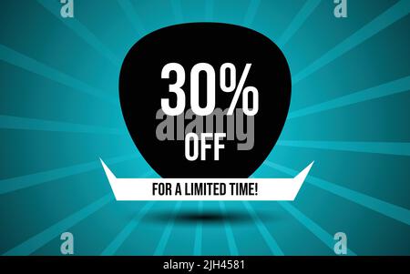 30% di sconto su Tag per promozioni e offerte Illustrazione Vettoriale