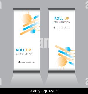 Modello di progettazione banner roll-up Illustrazione Vettoriale