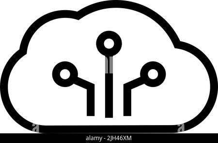 Icona del server cloud. Connessione al cloud. Vettore modificabile. Illustrazione Vettoriale