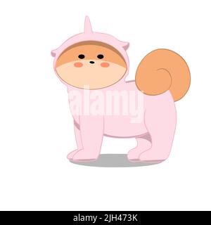 shiba inu in pigiama che ti guarda Illustrazione Vettoriale