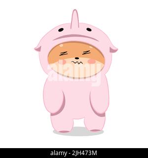 shiba inu in pigiama non è felice Illustrazione Vettoriale