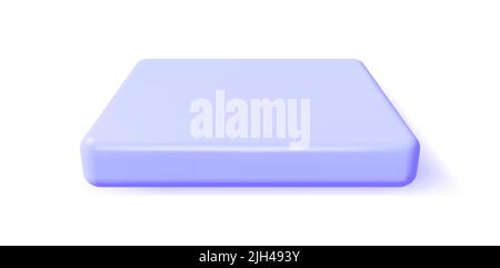 3D Podium quadrato blu isolato. Illustrazione Vettoriale
