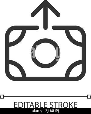 Icona dell'interfaccia utente lineare perfetta per pixel cash in uscita Illustrazione Vettoriale