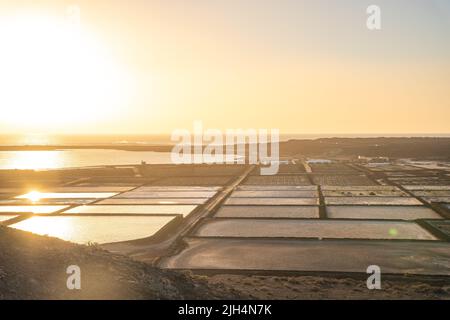 Salinas de Janubio, saline a Lanzarote, Isole Canarie Foto Stock