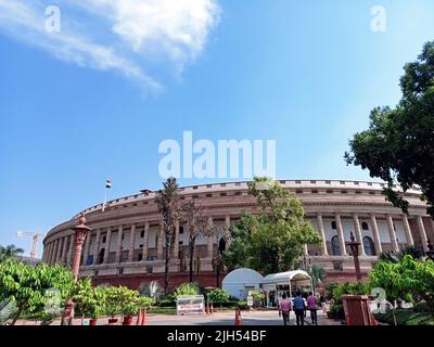 New Delhi, India. 15th luglio 2022. Parfare House del Parlamento per l'elezione del nuovo presidente dell'India il lunedì, a Nuova Delhi il venerdì (immagine di accreditamento: © Ravi Batra/ZUMA Press Wire) accreditamento: ZUMA Press, Inc./Alamy Live News Foto Stock