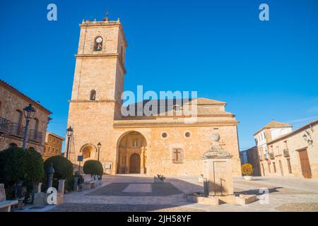 San Antonio Abad chiesa. El Toboso, provincia di Toledo, Castilla La Mancha, in Spagna. Foto Stock