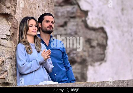 Il Principe Carl Philip e la Principessa Sofia in concerto con Molly Sandén a Borgholm Castle Ruins, Oland, Svezia 15 luglio 2022Poto: Mikael Fritzon / TT / kod 62360 Foto Stock