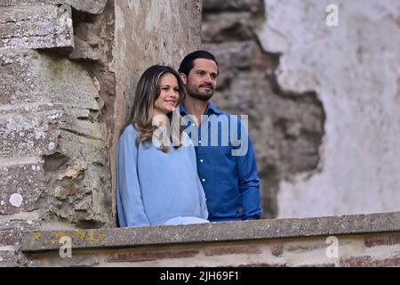 Il Principe Carl Philip e la Principessa Sofia in concerto con Molly Sandén a Borgholm Castle Ruins, Oland, Svezia 15 luglio 2022 Poto: Mikael Fritzon / TT / kod 62360 Foto Stock