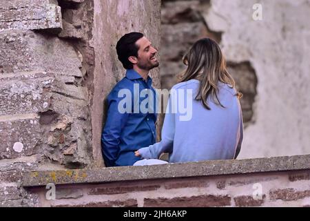 Il Principe Carl Philip e la Principessa Sofia in concerto con Molly Sandén a Borgholm Castle Ruins, Oland, Svezia 15 luglio 2022 Poto: Mikael Fritzon / TT / kod 62360 Foto Stock