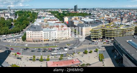 Vista aerea del centro di riga in Lettonia. Foto Stock