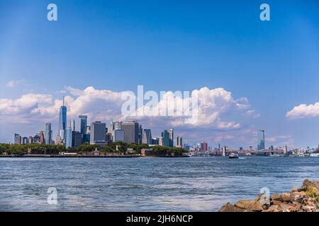 New York, Stati Uniti. 15th luglio 2022. Paesaggio durante l'ePrix 2022 di New York City, riunione 8th del Campionato del mondo di Formula e ABB FIA 2021-22, sul circuito di Brooklyn Street dal 14 al 17 luglio, a New York, Stati Uniti d'America - Photo Bastien Roux / DPPI Credit: DPPI Media / Alamy Live News Foto Stock