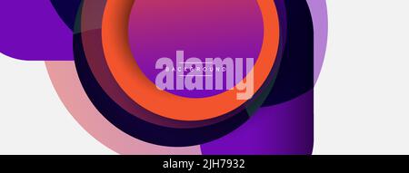 Carta da parati geometrica creativa. Sfondo astratto minimo. Illustrazione vettoriale della composizione dei cerchi per lo sfondo del banner o la pagina di destinazione Illustrazione Vettoriale