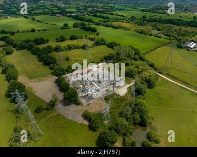 Chatterley Whitfield abbandonò la cava dismessa ex miniera e museo Stoke on Trent Staffordshire Drone fotografia aerea Foto Stock