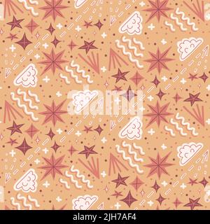 Abstract disegnati a mano modello senza giunture Illustrazione Vettoriale