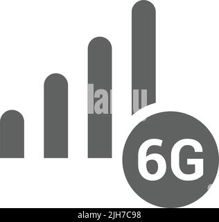 6G cellulare, cellulare, rete, wireless icona - da utilizzare per scopi commerciali, stampa, web o qualsiasi tipo di progetto. File EPS vettoriale. Illustrazione Vettoriale