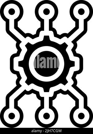 Intelligenza artificiale icona ai Illustrazione Vettoriale