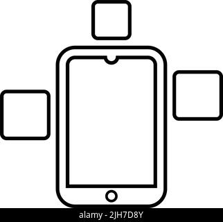 Android, modulare, telefono, icona del progetto - file EPS vettoriale. Ideale per supporti di stampa, Web, immagini di stock, uso commerciale o qualsiasi tipo di progetto. Illustrazione Vettoriale