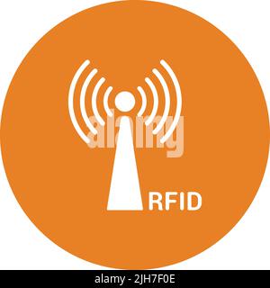 L'icona della frequenza, della radio e del segnale rfid è isolata su sfondo bianco. Utilizzo per grafica e web design o scopi commerciali. File EPS vettoriale. Illustrazione Vettoriale