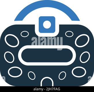 L'icona della cuffia, HTC, pro e realtà è isolata su sfondo bianco. Utilizzo per grafica e web design o scopi commerciali. File EPS vettoriale. Illustrazione Vettoriale