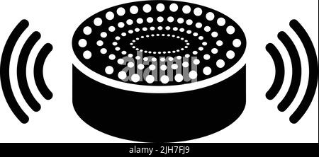 Eco, punto, altoparlante, icona Alexa - file EPS vettoriale. Ideale per supporti di stampa, Web, immagini di stock, uso commerciale o qualsiasi tipo di progetto. Illustrazione Vettoriale