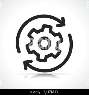 icona di linea sottile isolata per l'aggiornamento o il ripristino Illustrazione Vettoriale