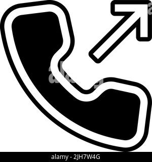 Icona chiamata in uscita dell'interfaccia utente Illustrazione Vettoriale