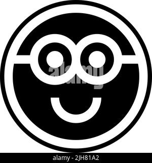 Emojis nerd occhiali icona Illustrazione Vettoriale