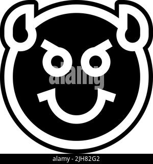 Emojis diavolo icona Illustrazione Vettoriale