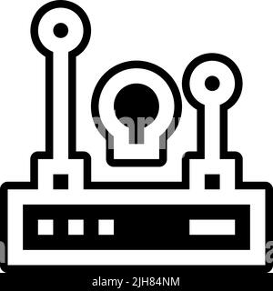 Icona del router wi-fi hacker Illustrazione Vettoriale