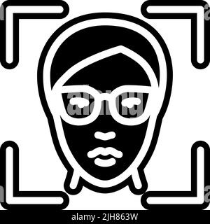 Icona di riconoscimento facciale IIoT Illustrazione Vettoriale