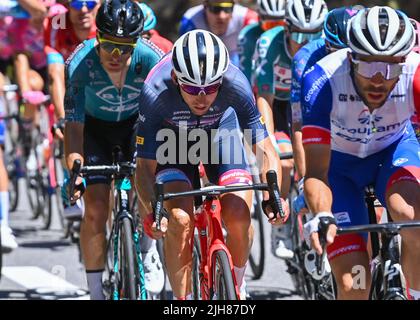 Bauke MOLLEMA durante Tour De France, Stage 14, Francia, 16th luglio 2022, Credit David Stockman/Goding Images/PA Images Foto Stock