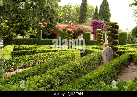 Vista sui giardini del Real del Viveros a Valencia, Andalusia Spagna Foto Stock