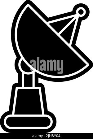 Antenna parabolica per comunicazioni via satellite . Illustrazione Vettoriale