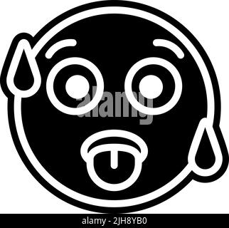 Emoji ed emoticon swelter . Illustrazione Vettoriale