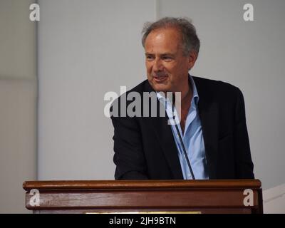 Alfredo, Barnechea, candidato presidenziale, in una conferenza stampa presso la costruzione delle Nazioni Unite a Lima Foto Stock
