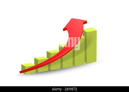 Frecce rosse curve astratte. Movimenti del mercato grafici creativi di concetto, infographics.freccia rossa della curva di tendenza su sfondo bianco. Notizie di azione di commercio im Illustrazione Vettoriale