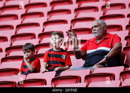 Brasilia, Brasile. 07th Apr 2021. Flamengo tifosi prima della partita tra Flamengo e Coritiba, per il round 17th del Campeonato Brasileiro Serie A 2022 all'Estadio Mane Garrincha, sabato 16. 30761 (Adalberto Marques/SPP) Credit: SPP Sport Press Photo. /Alamy Live News Foto Stock