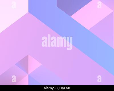 Sfondo astratto minimo con motivo poly basso rosa blu, illustrazione di rendering 3D Foto Stock