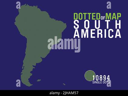 una mappa punteggiata del sud america Illustrazione Vettoriale