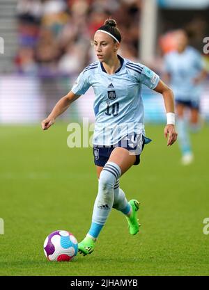 Athenea del Castillo in Spagna durante la partita UEFA Women's Euro 2022 Group B al Brentford Community Stadium di Londra. Data foto: Sabato 16 luglio 2022. Foto Stock