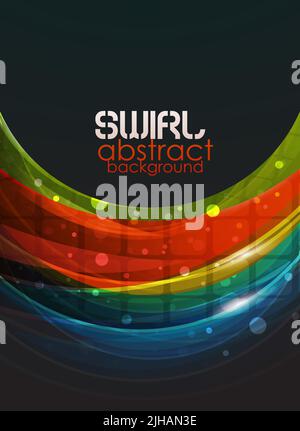 Abstract il moto di swirl sfondo per il vostro design. Realizzata in vetro Elementi rotondi Illustrazione Vettoriale