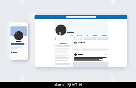 Sfondo dei social media per desktop e telefono Illustrazione Vettoriale